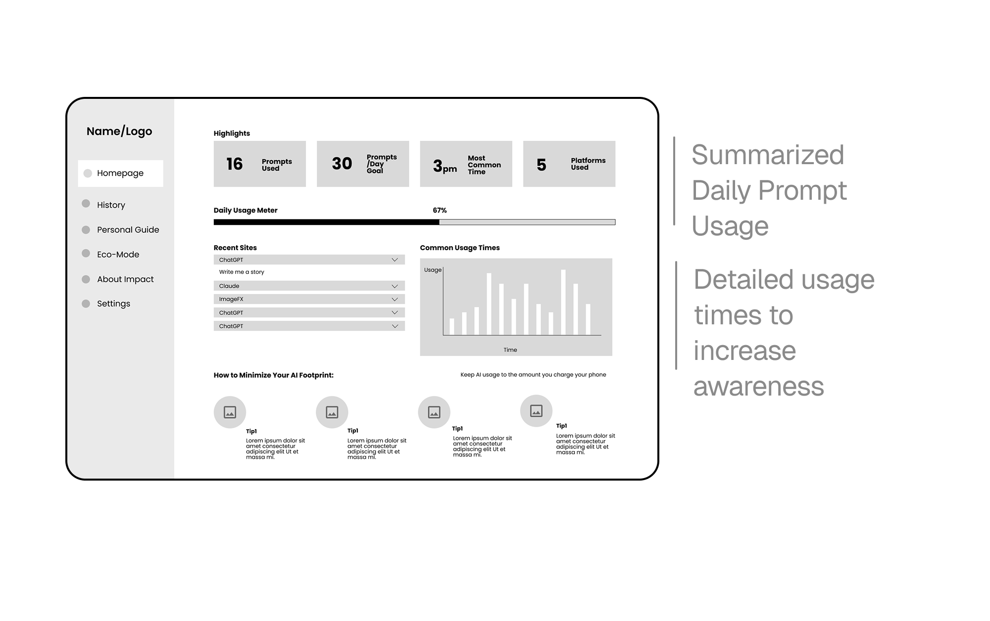 Iteration 1 wireframe